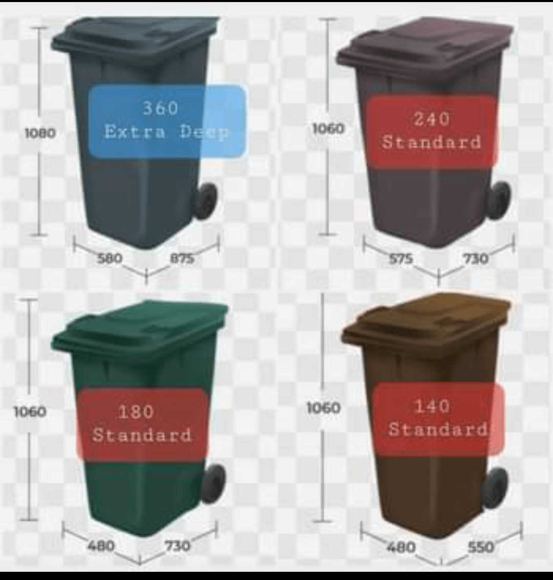 240l Bin and below STANDARD SIZE